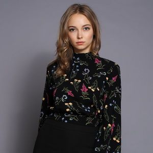 Long Sleeve Floral Blouse